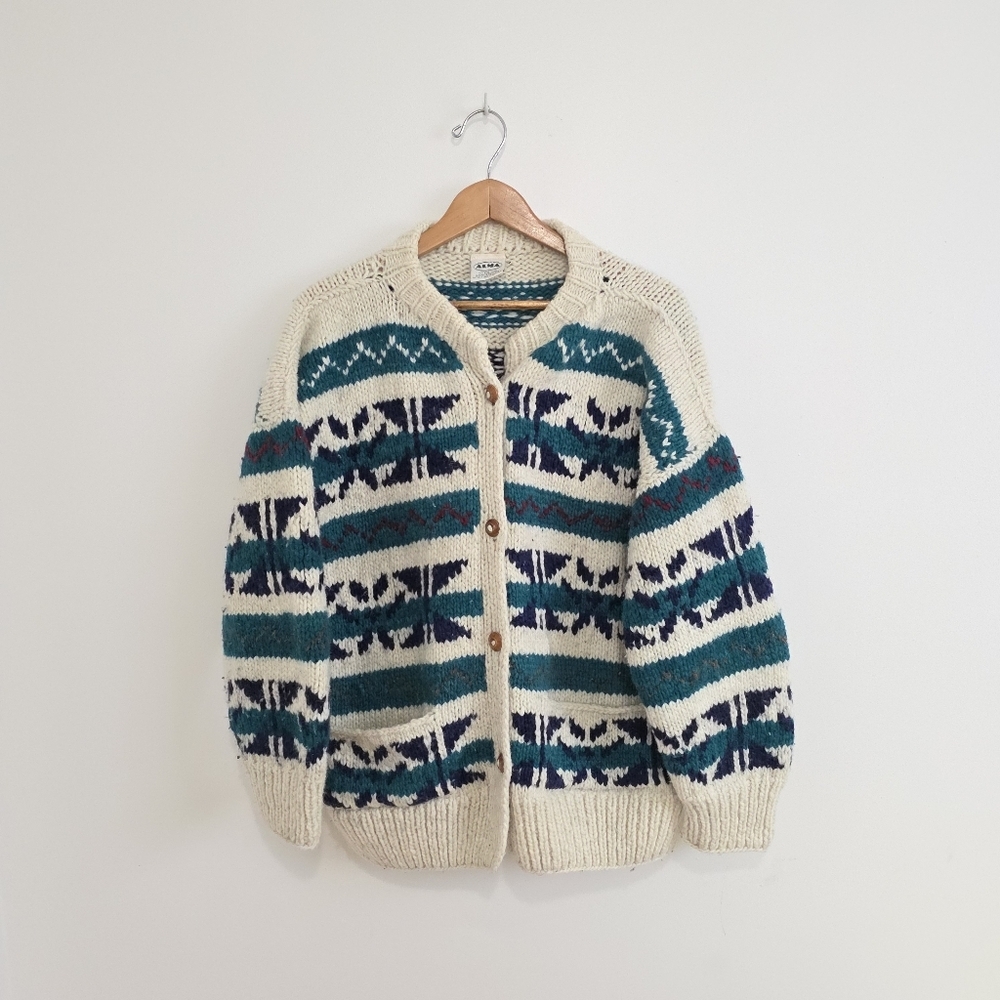 Vintage Alma Knit Wool Cardigan Jacket - Picture 11 of 12